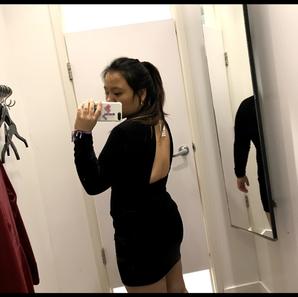 Mini suede dress